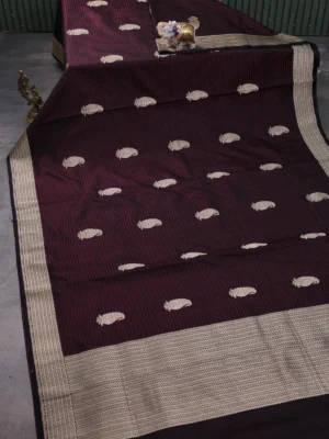 Black Black Banarasi Tanshoi Silk Saree