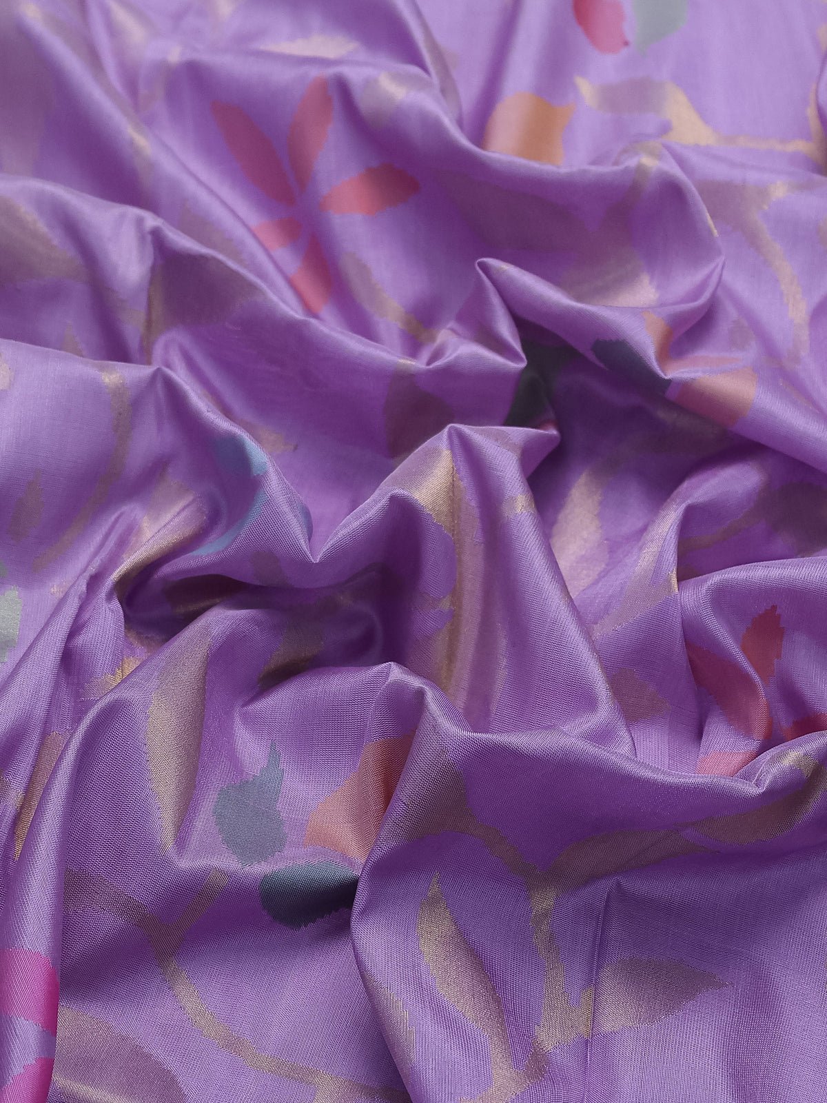 Lavender Uppada Silk Saree With Jamdhani Weaves - Image 3