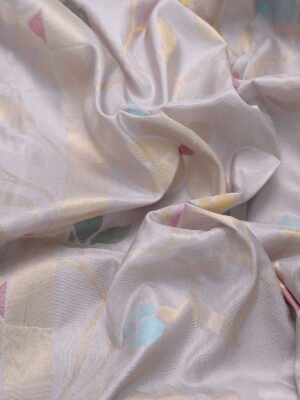 Pastel Grey Uppada Silk Saree With Jamdhani Weaves